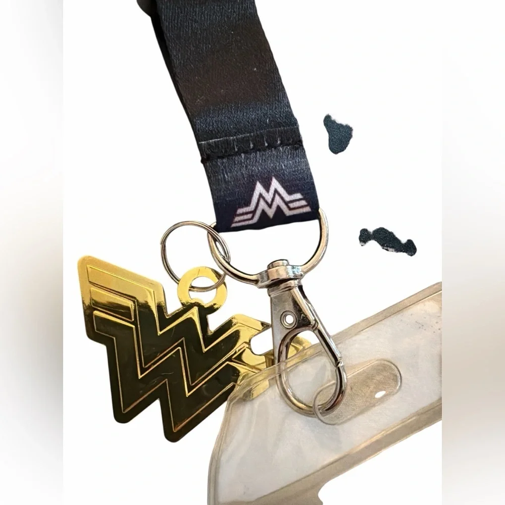 Wonder Woman Lanyard Badge Holder with Charm - Black New